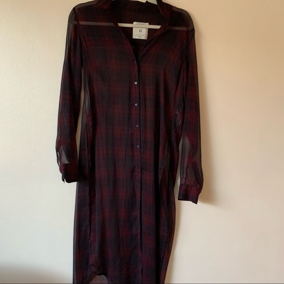 ZARA mesh flannel top - Picture 1 of 5